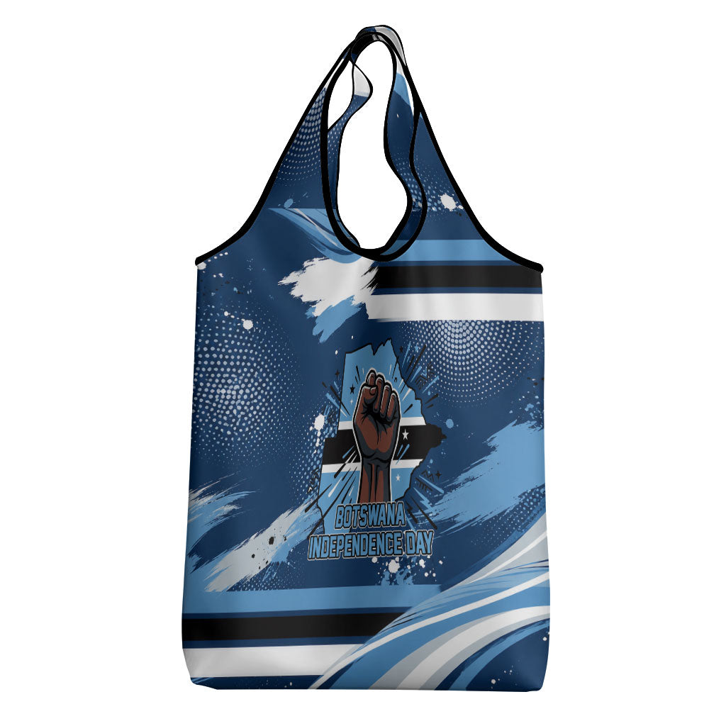 Botswana Independence Day Grocery Bag Raised Fist Map Graphic With National Coat Of Arms