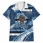 Botswana Independence Day Hawaiian Shirt Raised Fist Map Graphic With National Coat Of Arms
