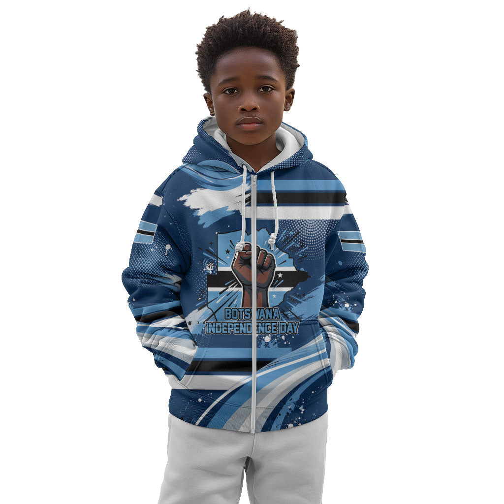 Botswana Independence Day Kid Hoodie Raised Fist Map Graphic With National Coat Of Arms