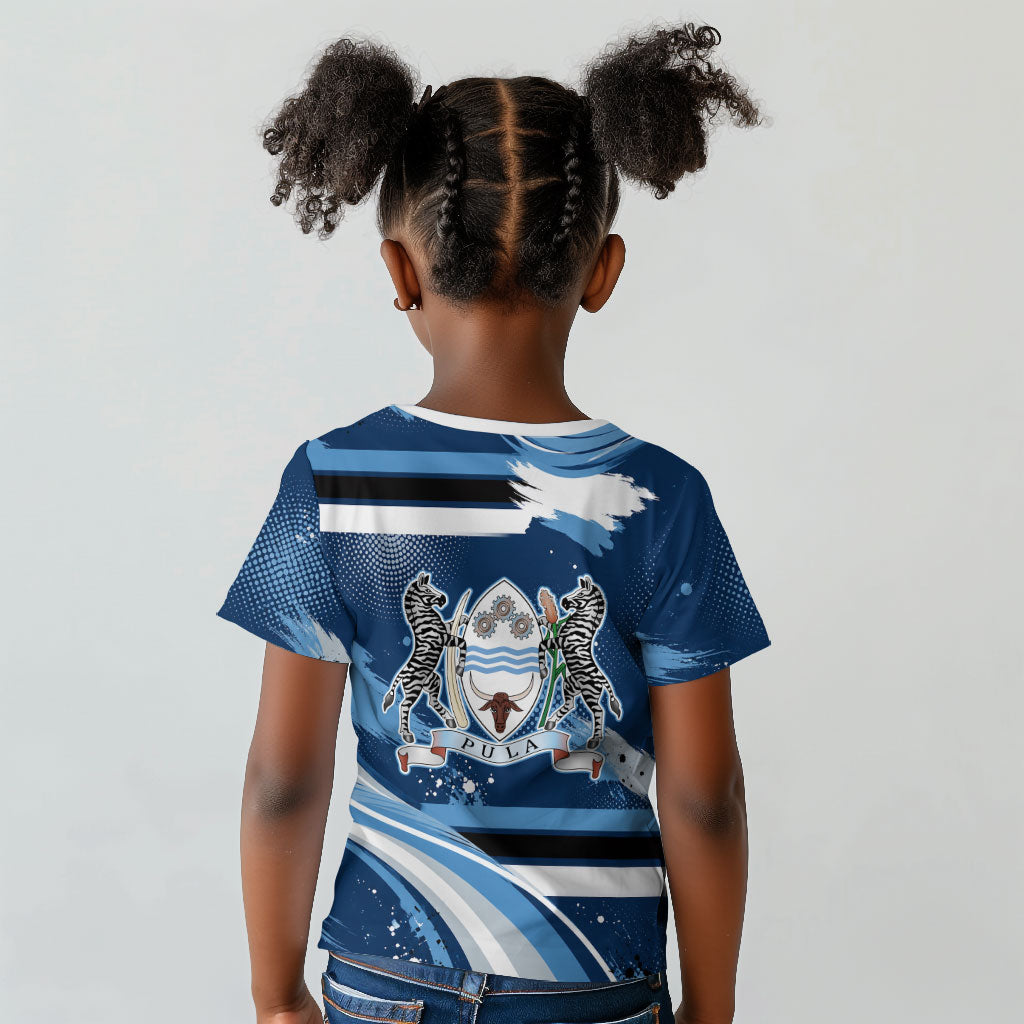Botswana Independence Day Kid T shirt Raised Fist Map Graphic With National Coat Of Arms