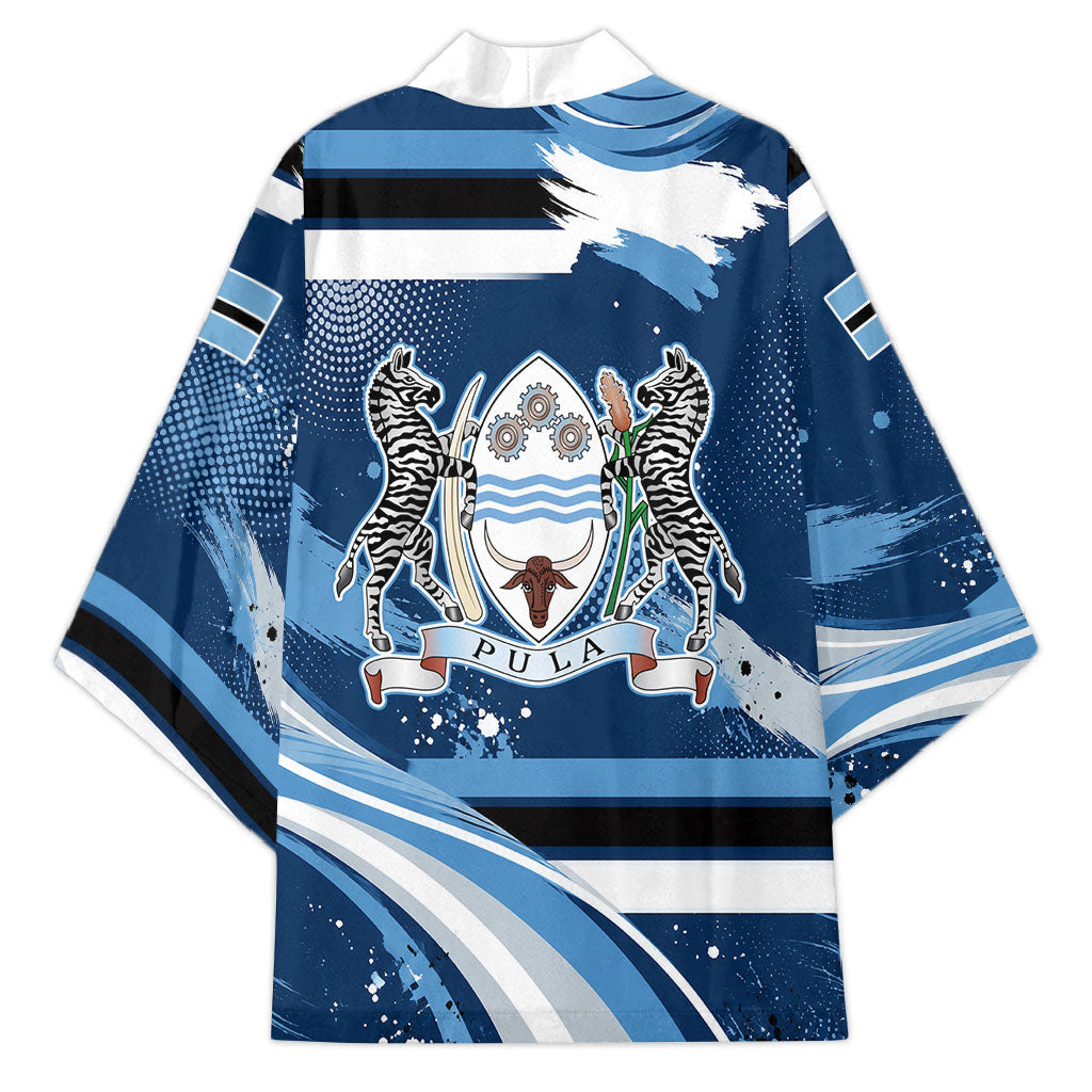 Botswana Independence Day Kimono Raised Fist Map Graphic With National Coat Of Arms