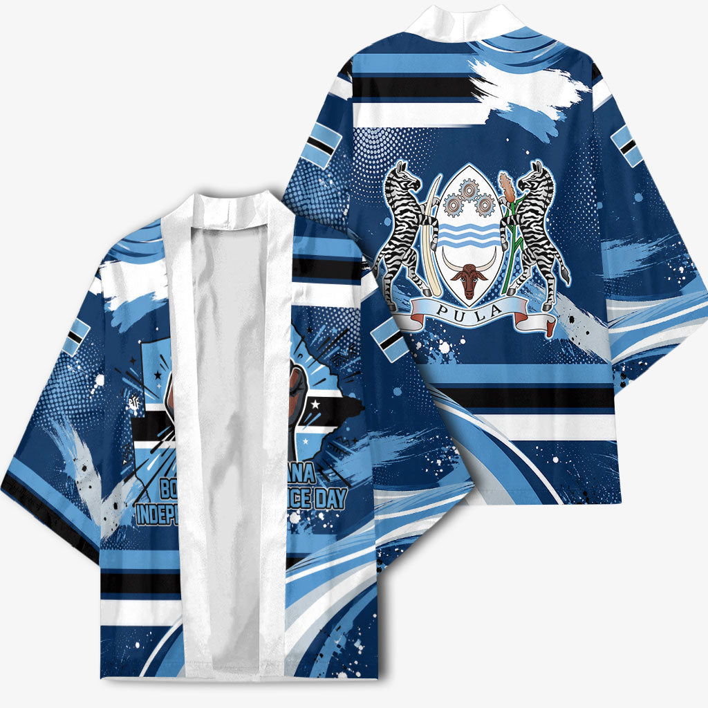 Botswana Independence Day Kimono Raised Fist Map Graphic With National Coat Of Arms