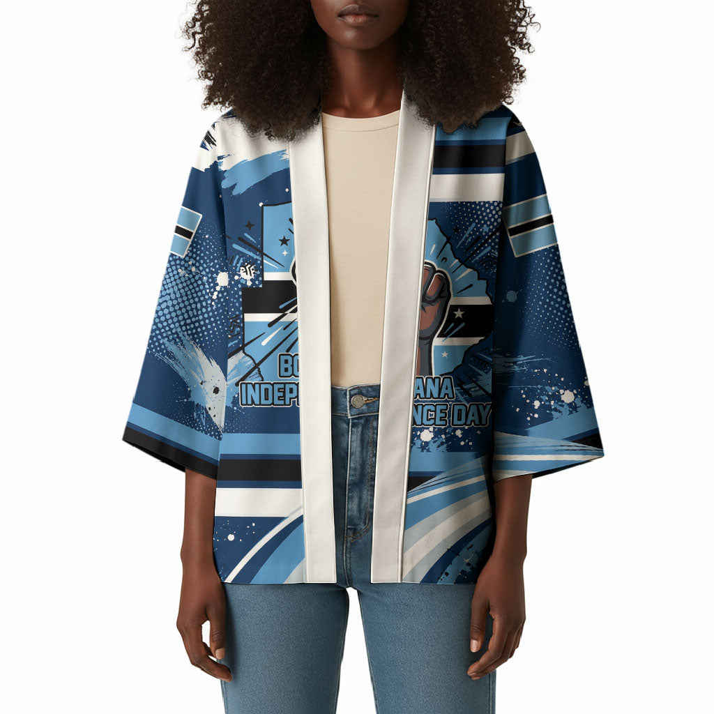 Botswana Independence Day Kimono Raised Fist Map Graphic With National Coat Of Arms