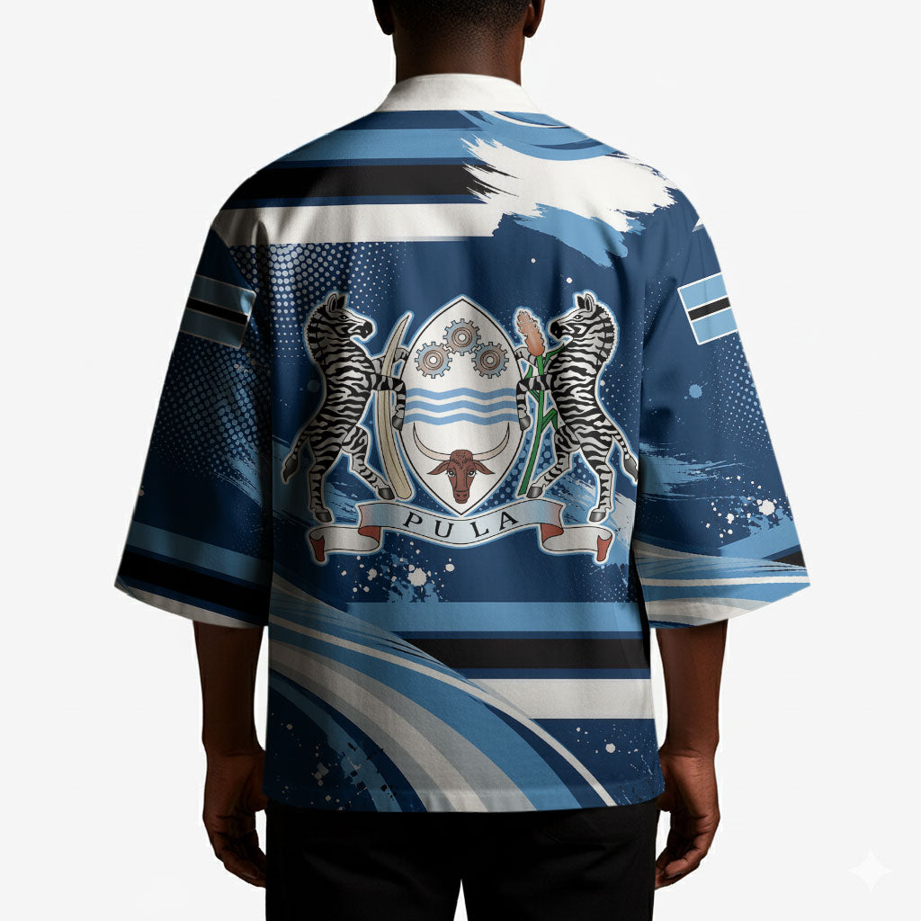 Botswana Independence Day Kimono Raised Fist Map Graphic With National Coat Of Arms
