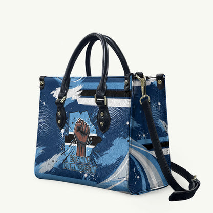 Botswana Independence Day Leather Bag Raised Fist Map Graphic With National Coat Of Arms