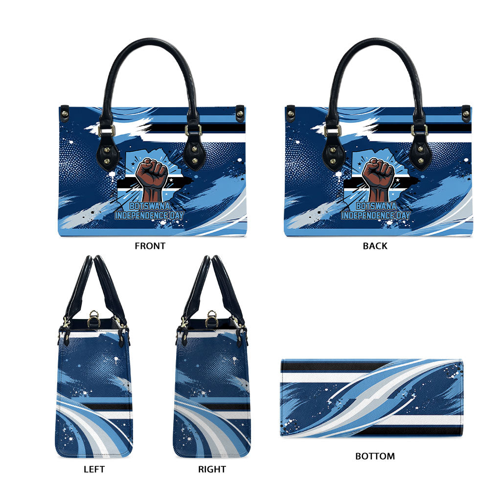Botswana Independence Day Leather Bag Raised Fist Map Graphic With National Coat Of Arms
