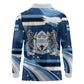 Botswana Independence Day Long Sleeve Polo Shirt Raised Fist Map Graphic With National Coat Of Arms