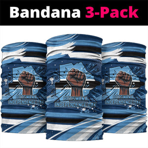 Botswana Independence Day Neck Gaiter Raised Fist Map Graphic With National Coat Of Arms