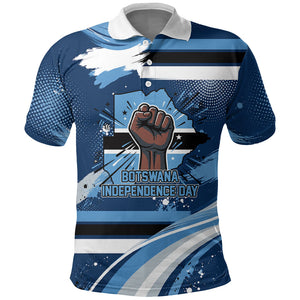 Botswana Independence Day Polo Shirt Raised Fist Map Graphic With National Coat Of Arms