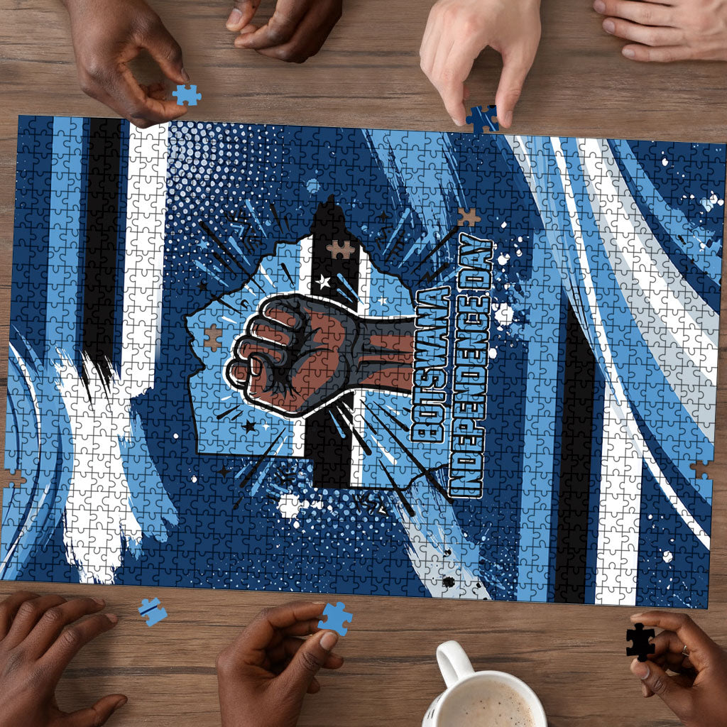 Botswana Independence Day Puzzle Raised Fist Map Graphic With National Coat Of Arms
