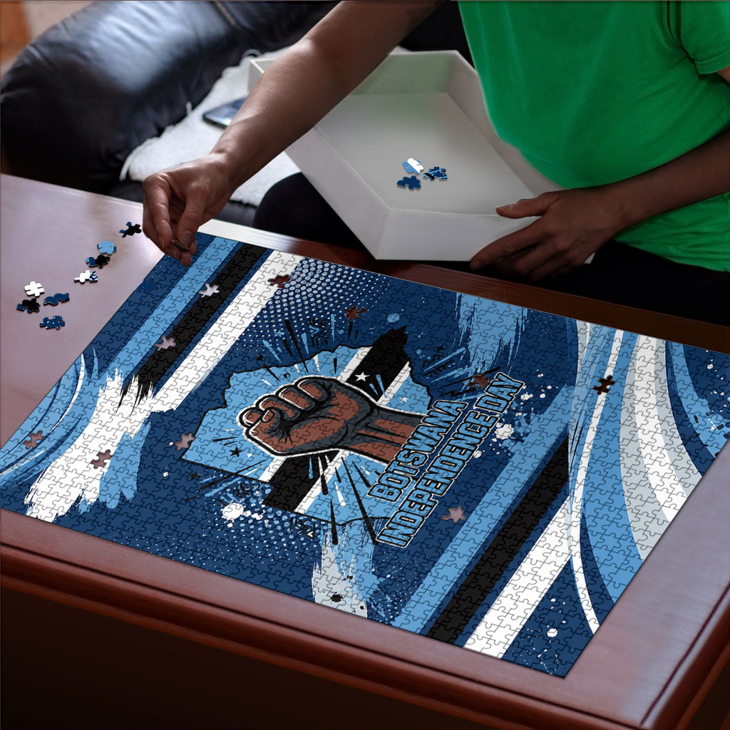 Botswana Independence Day Puzzle Raised Fist Map Graphic With National Coat Of Arms