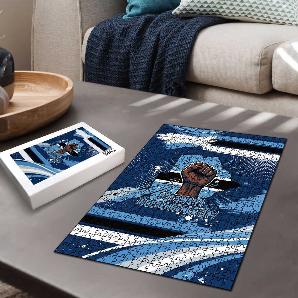 Botswana Independence Day Puzzle Raised Fist Map Graphic With National Coat Of Arms