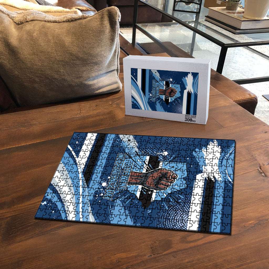 Botswana Independence Day Puzzle Raised Fist Map Graphic With National Coat Of Arms