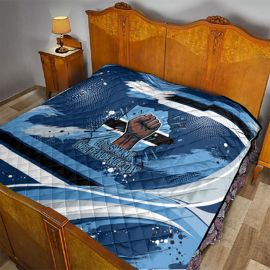 Botswana Independence Day Quilt Raised Fist Map Graphic With National Coat Of Arms