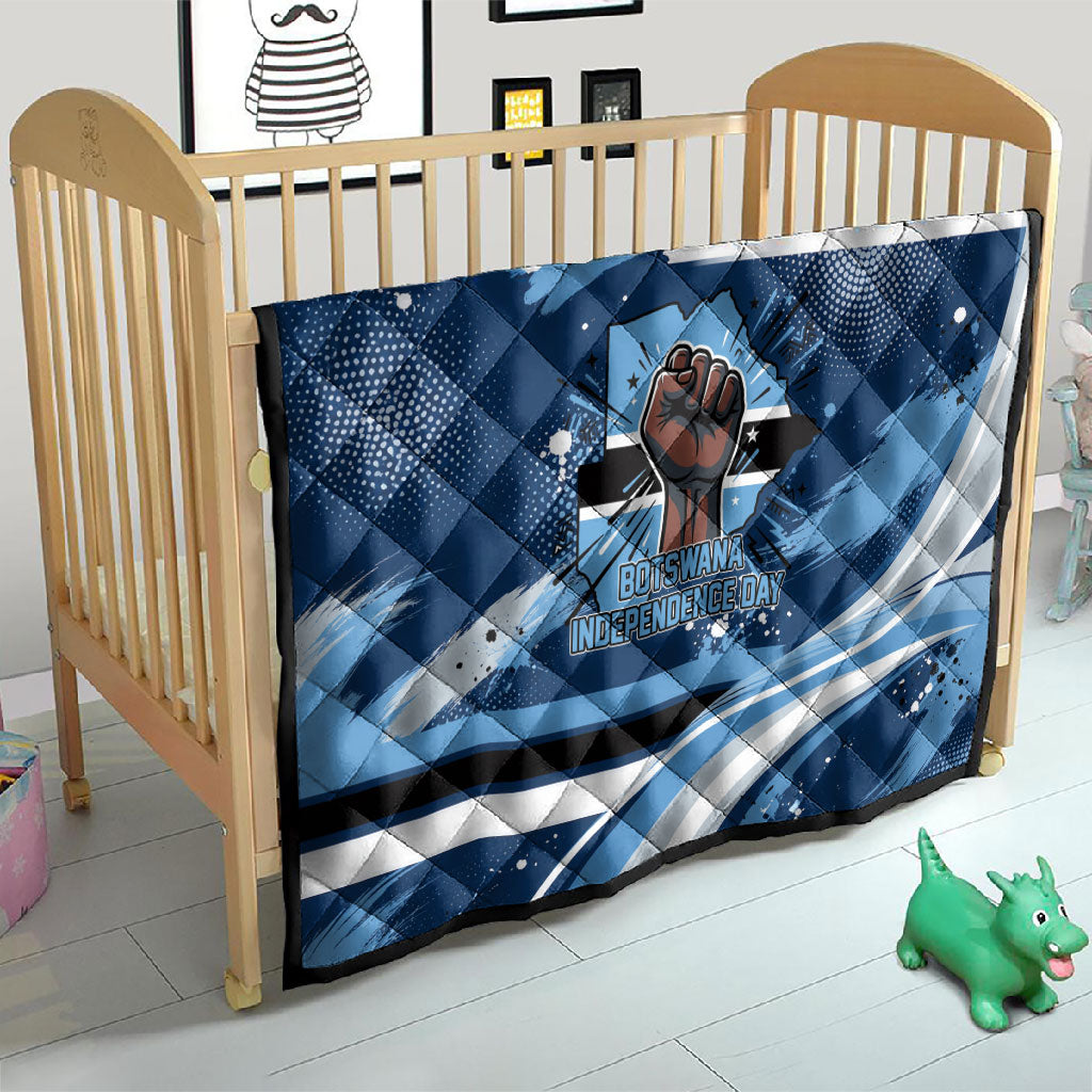 Botswana Independence Day Quilt Raised Fist Map Graphic With National Coat Of Arms