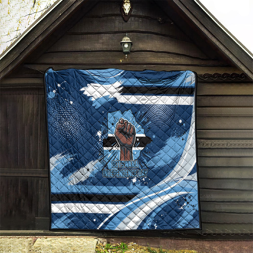Botswana Independence Day Quilt Raised Fist Map Graphic With National Coat Of Arms