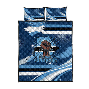 Botswana Independence Day Quilt Bed Set Raised Fist Map Graphic With National Coat Of Arms