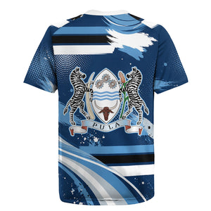 Botswana Independence Day Rugby Jersey Raised Fist Map Graphic With National Coat Of Arms