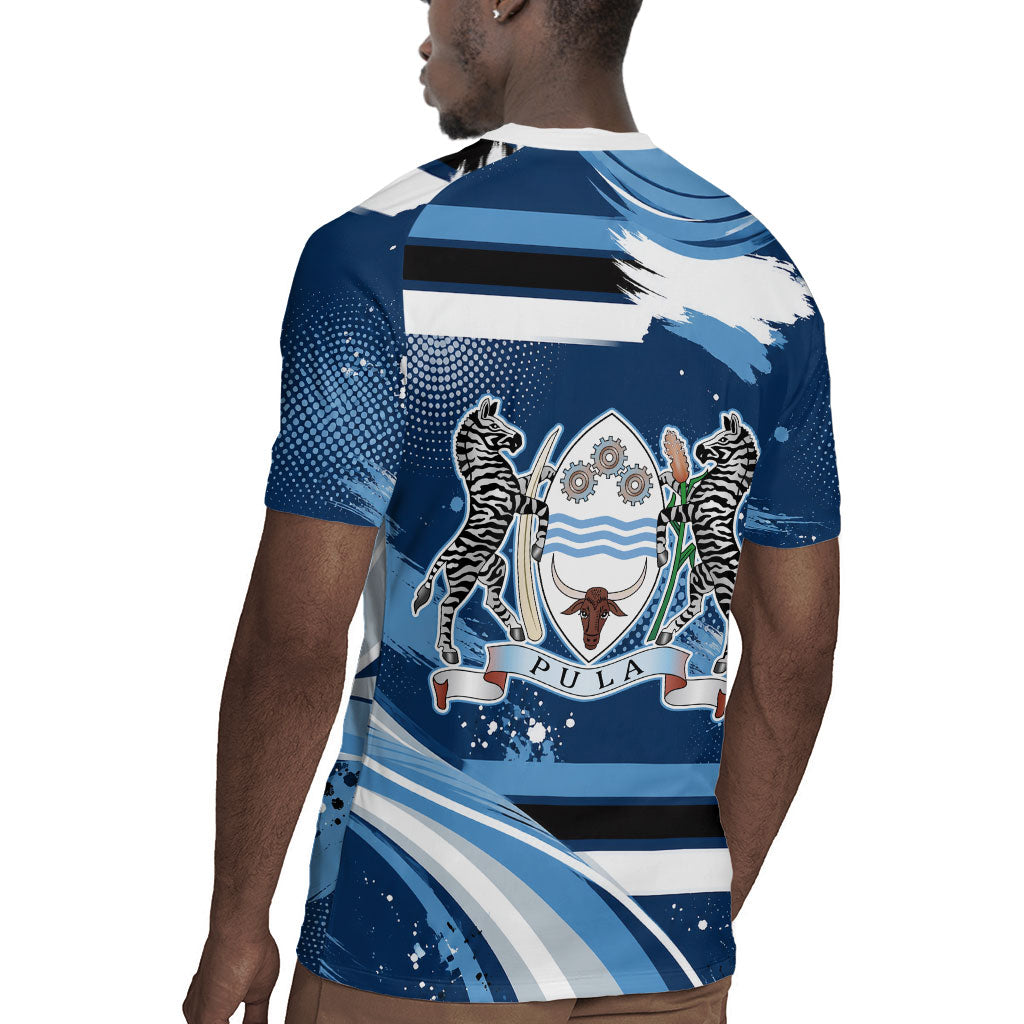 Botswana Independence Day Rugby Jersey Raised Fist Map Graphic With National Coat Of Arms