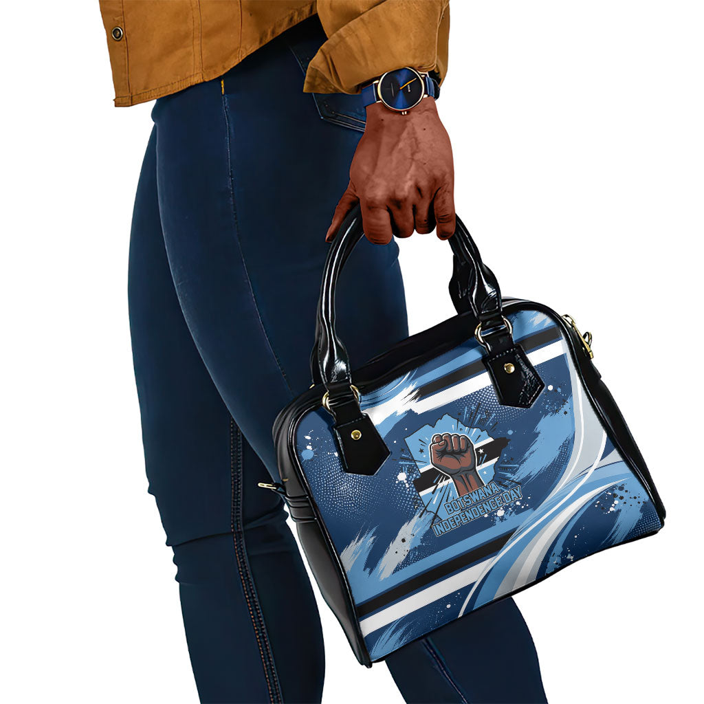 Botswana Independence Day Shoulder Handbag Raised Fist Map Graphic With National Coat Of Arms