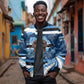Botswana Independence Day Sleeve Zip Bomber Jacket Raised Fist Map Graphic With National Coat Of Arms