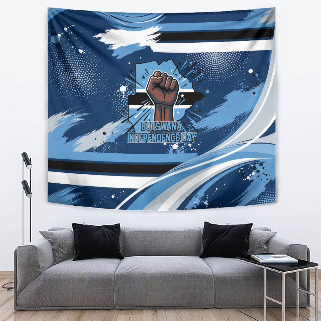 Botswana Independence Day Tapestry Raised Fist Map Graphic With National Coat Of Arms