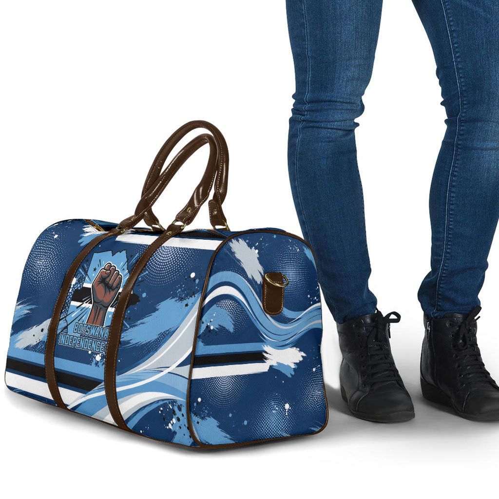 Botswana Independence Day Travel Bag Raised Fist Map Graphic With National Coat Of Arms
