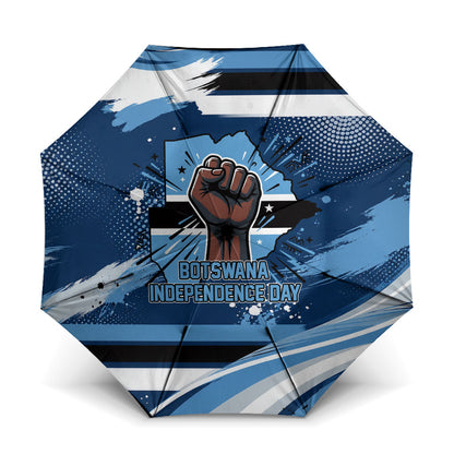 Botswana Independence Day Umbrella Raised Fist Map Graphic With National Coat Of Arms