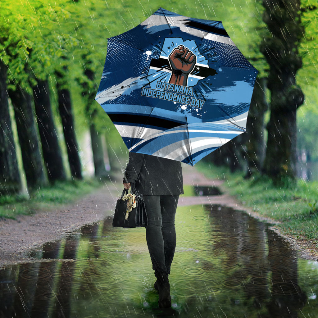 Botswana Independence Day Umbrella Raised Fist Map Graphic With National Coat Of Arms