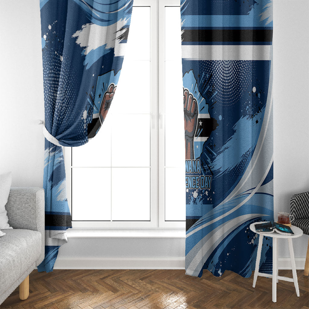 Botswana Independence Day Window Curtain Raised Fist Map Graphic With National Coat Of Arms