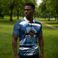 Botswana Independence Day Zipper Polo Shirt Raised Fist Map Graphic With National Coat Of Arms