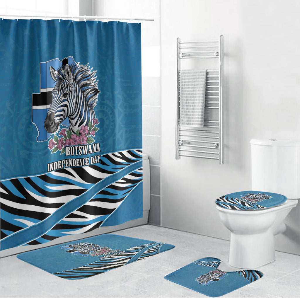 Botswana Independence Day Bathroom Set Flying Dove Graphic Zebra Portrait Flag Map