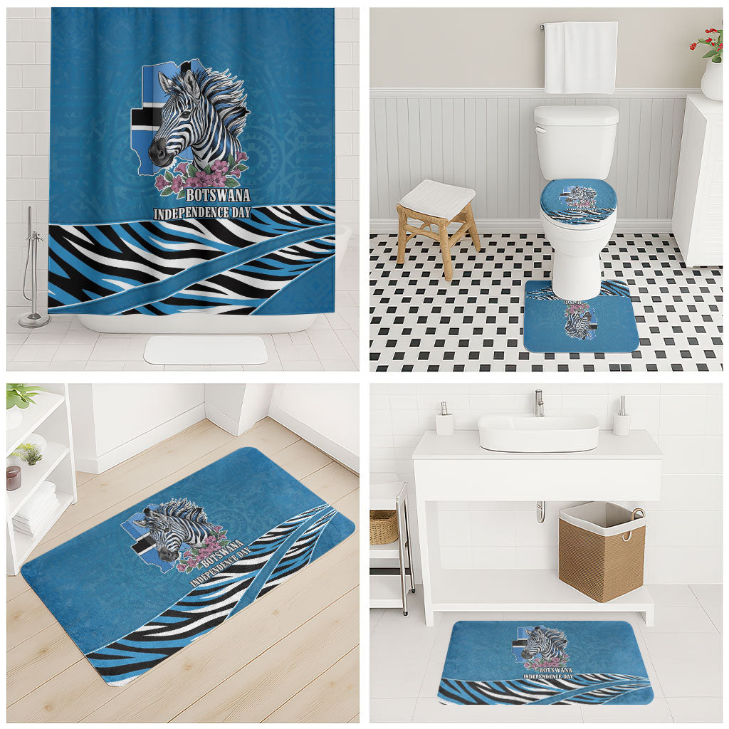 Botswana Independence Day Bathroom Set Flying Dove Graphic Zebra Portrait Flag Map