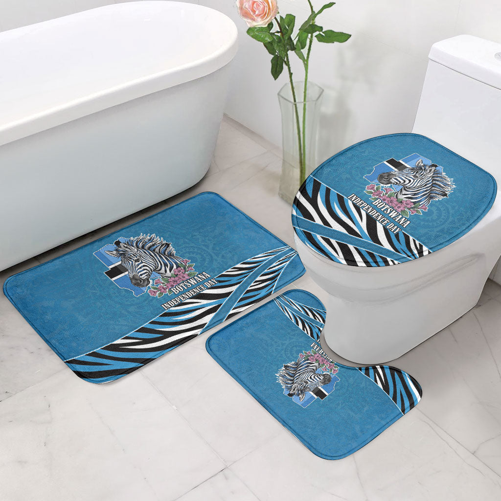 Botswana Independence Day Bathroom Set Flying Dove Graphic Zebra Portrait Flag Map