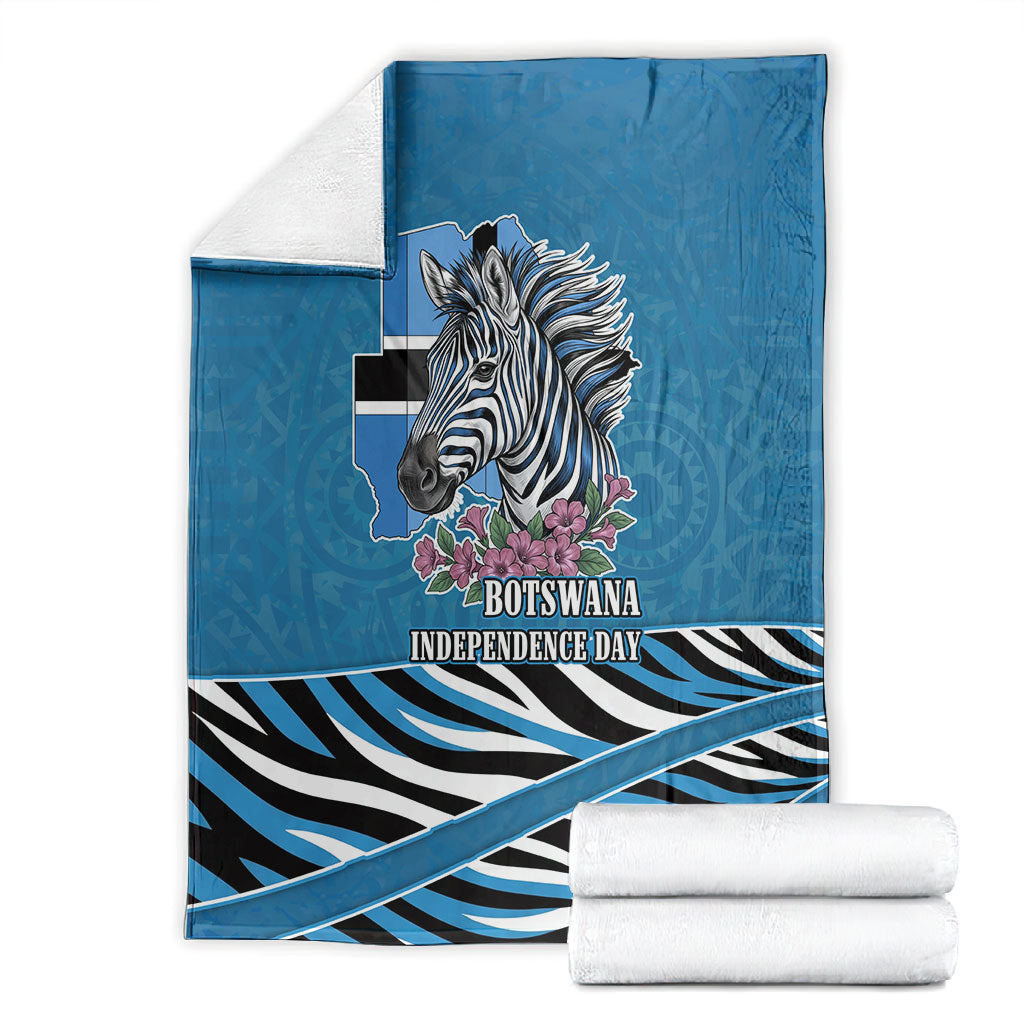 Botswana Independence Day Blanket Flying Dove Graphic Zebra Portrait Flag Map