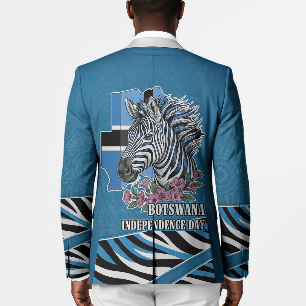 Botswana Independence Day Blazer Flying Dove Graphic Zebra Portrait Flag Map