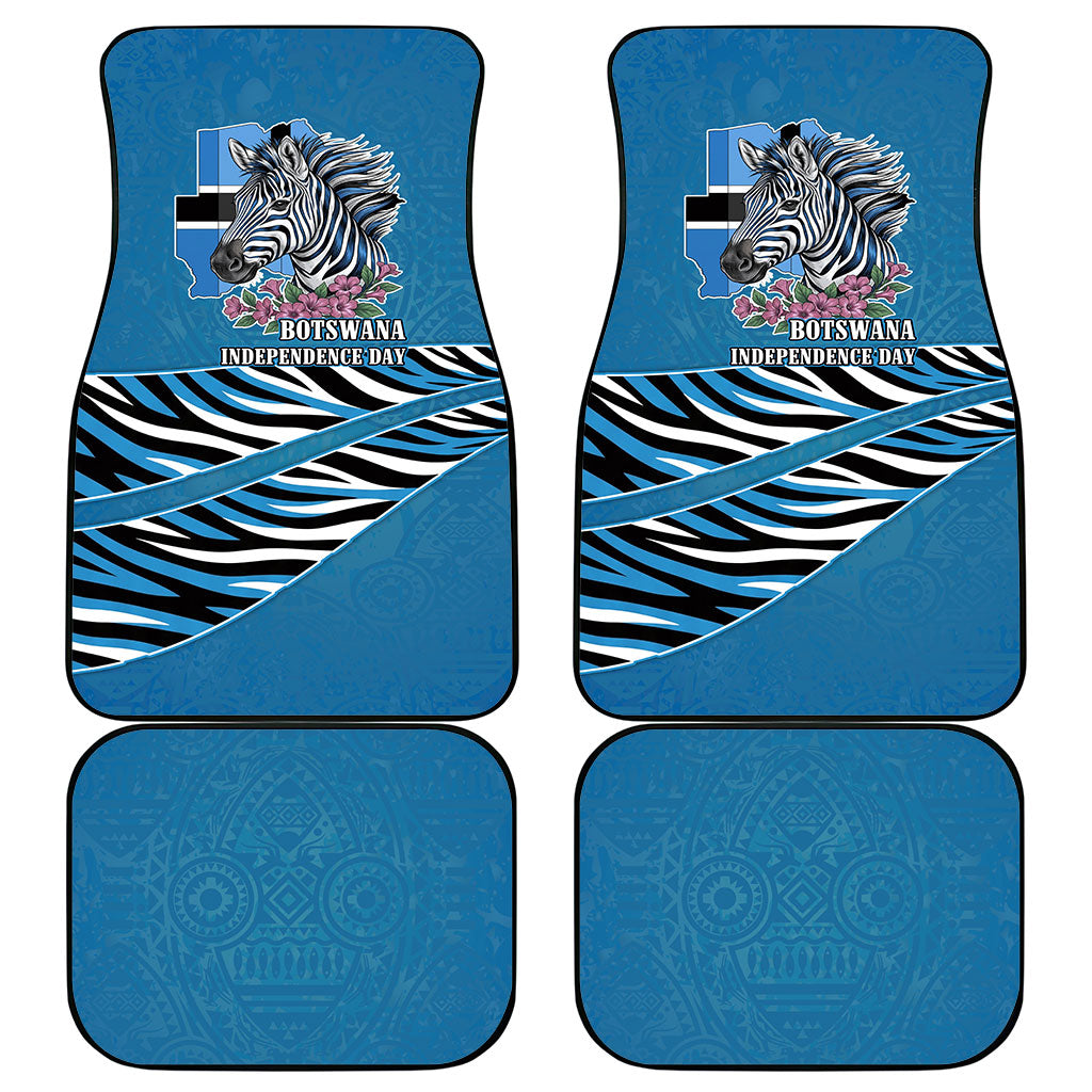 Botswana Independence Day Car Mats Flying Dove Graphic Zebra Portrait Flag Map