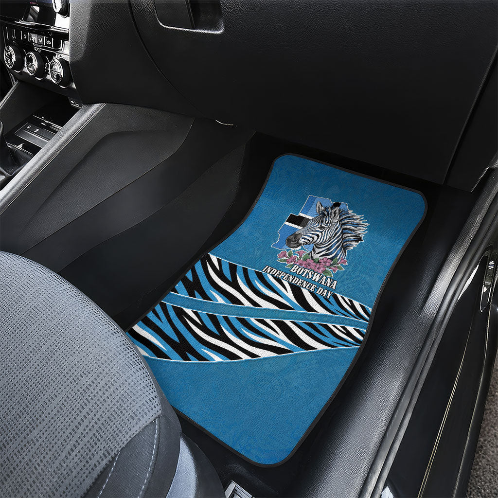 Botswana Independence Day Car Mats Flying Dove Graphic Zebra Portrait Flag Map