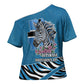 Botswana Independence Day Cross Shoulder Shirt Flying Dove Graphic Zebra Portrait Flag Map