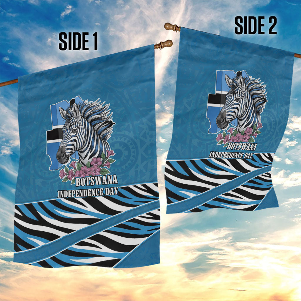 Botswana Independence Day Garden Flag Flying Dove Graphic Zebra Portrait Flag Map