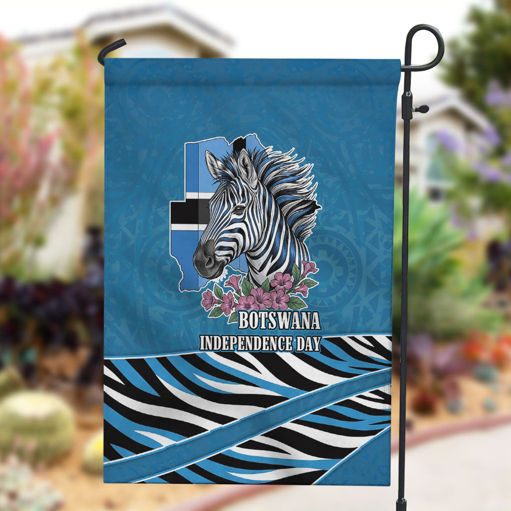 Botswana Independence Day Garden Flag Flying Dove Graphic Zebra Portrait Flag Map