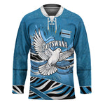 Botswana Independence Day Hockey Jersey Flying Dove Graphic Zebra Portrait Flag Map