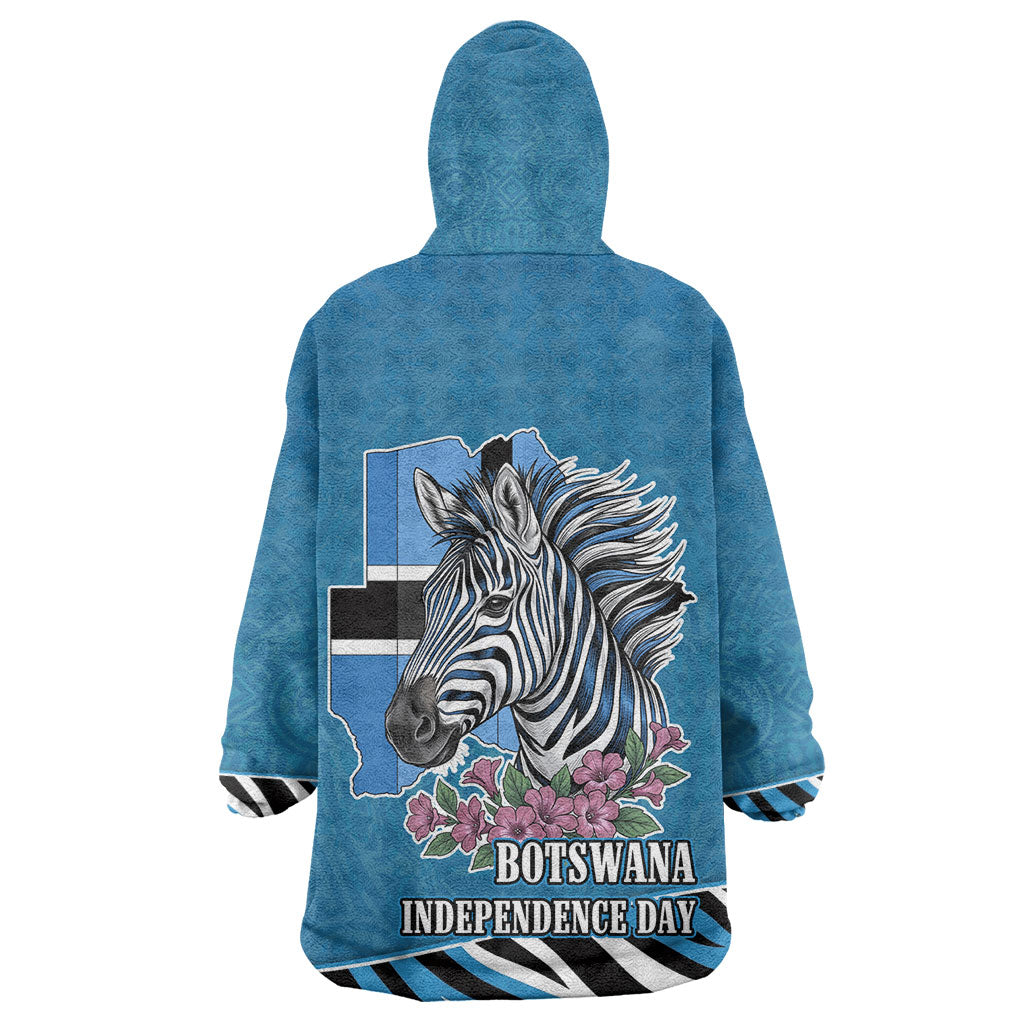 Botswana Independence Day Kid Wearable Blanket Hoodie Flying Dove Graphic Zebra Portrait Flag Map