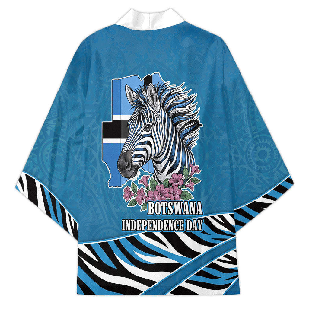 Botswana Independence Day Kimono Flying Dove Graphic Zebra Portrait Flag Map