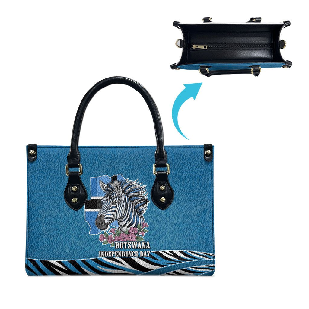 Botswana Independence Day Leather Bag Flying Dove Graphic Zebra Portrait Flag Map