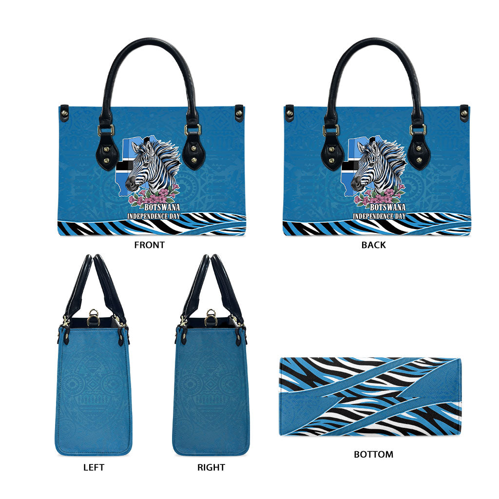 Botswana Independence Day Leather Bag Flying Dove Graphic Zebra Portrait Flag Map