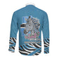 Botswana Independence Day Long Sleeve Button Shirt Flying Dove Graphic Zebra Portrait Flag Map