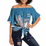 Botswana Independence Day Off Shoulder Wrap Waist Top Flying Dove Graphic Zebra Portrait Flag Map