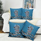 Botswana Independence Day Pillow Cover Flying Dove Graphic Zebra Portrait Flag Map