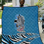 Botswana Independence Day Quilt Flying Dove Graphic Zebra Portrait Flag Map